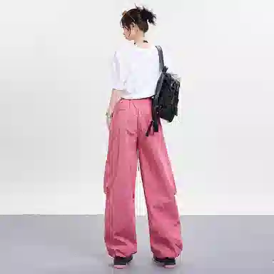 High Street Sweet Spicy Wide-leg Cargo Pants Women