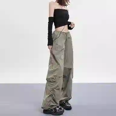 High Street Sweet Spicy Wide-leg Cargo Pants Women
