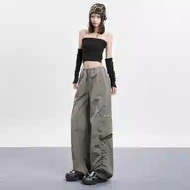 High Street Sweet Spicy Wide-leg Cargo Pants Women