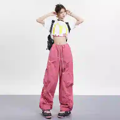 High Street Sweet Spicy Wide-leg Cargo Pants Women