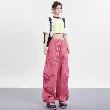 High Street Sweet Spicy Wide-leg Cargo Pants Women