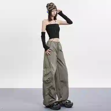 High Street Sweet Spicy Wide-leg Cargo Pants Women
