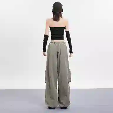 High Street Sweet Spicy Wide-leg Cargo Pants Women