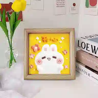 猴大使 羊毛毡戳戳乐相框画 治愈安抚 玩偶周边