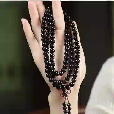 凯真 国潮新中式国风设计珠串 转运上岸考研 多圈叠戴文玩佛珠手持念珠 木作 手串 男女同款情侣款 黑檀 礼盒