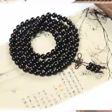 凯真 国潮新中式国风设计珠串 转运上岸考研 多圈叠戴文玩佛珠手持念珠 木作 手串 男女同款情侣款 黑檀 礼盒