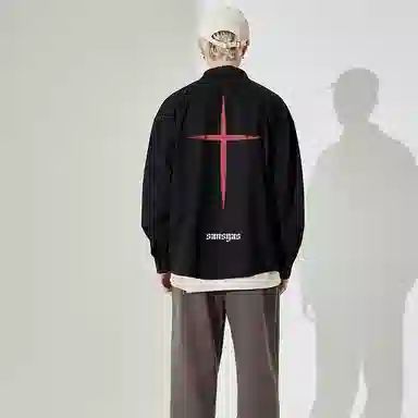 Kimura Sansha Cross Letter Print Shirt