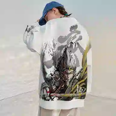 Kimura Sansha Shenmo Twin Saints Print Sweatshirt White