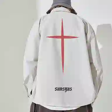 Kimura Sansha Cross Letter Print Shirt