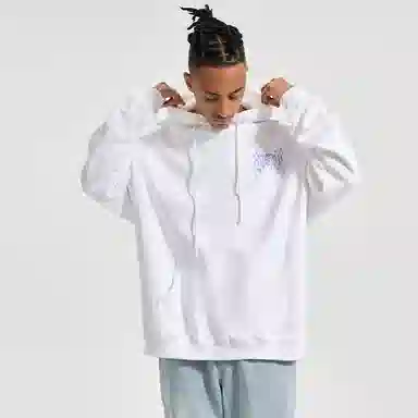 木村三社 火焰字母印花宽松连帽套头长袖卫衣 男女同款