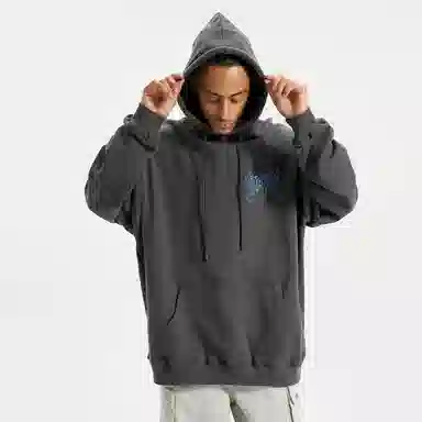 木村三社 火焰字母印花宽松连帽套头长袖卫衣 男女同款