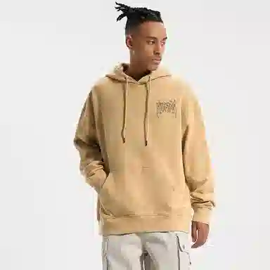 木村三社 火焰字母印花宽松连帽套头长袖卫衣 男女同款