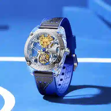 老凤祥国际米兰足球俱乐部 机械机芯 国表 男表 镂空表盘