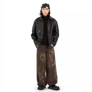 编界 牛皮 时尚休闲潮流复古 短靴 男款 黑色