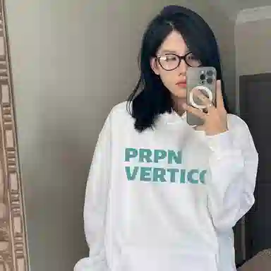 棉购 韩系小清新字母印花潮流时尚休闲百搭重磅卫衣 女款