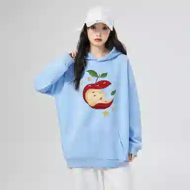 棉购 宽松薄款连帽长袖卫衣 女款
