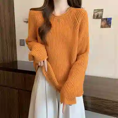 棉购 韩系氛围感宽松慵懒风绝美通勤显瘦针织衫 女款