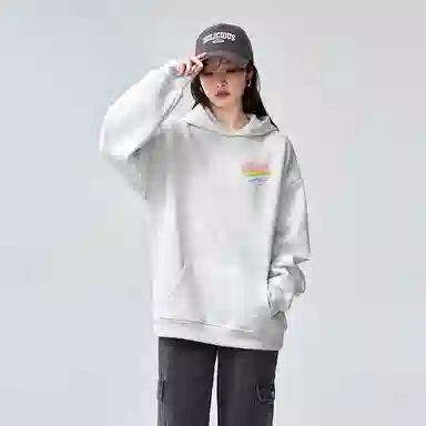 棉购 连帽潮流宽松帽衫加绒加厚外套上衣卫衣 女款