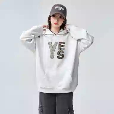 棉购 连帽刺绣潮流加绒春秋薄款宽松慵懒冬季加厚长袖上衣外套卫衣男 女款