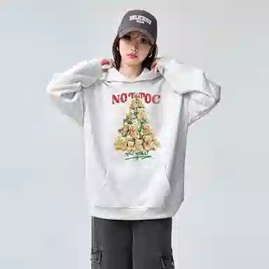 棉购 美式宽松慵懒风上衣百搭潮流印花学生卫衣 女款