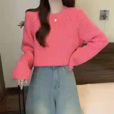 棉购 韩系氛围感宽松慵懒风绝美通勤显瘦针织衫 女款