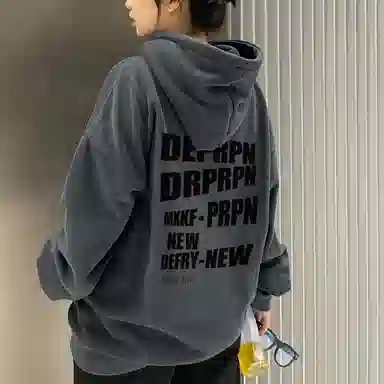 棉购 美式潮牌小众高级感字母印花慵懒风卫衣 通用