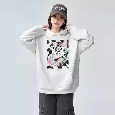 棉购 美式连帽潮流秋冬季加绒加厚长袖上衣外套卫衣 男女同款