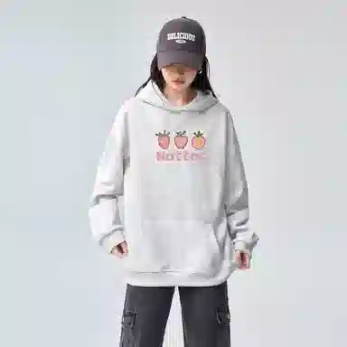 棉购 连帽加绒加厚学生美式重磅外套卫衣 女款