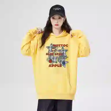 棉购 美式连帽印花潮流外套卫衣 女款