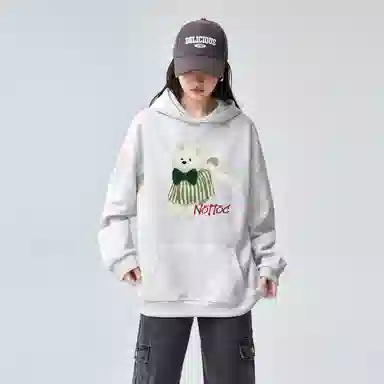 棉购 连帽加绒加厚潮牌学生美式卫衣 女款