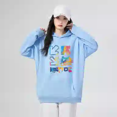 棉购 连帽潮流加绒宽松慵懒加厚长袖卫衣 女款