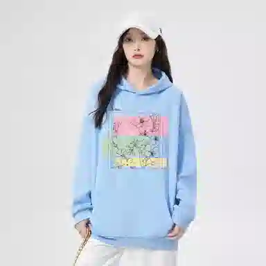 棉购 连帽加绒加厚长袖上衣外套个性潮流休闲舒适卫衣 女款