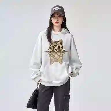 棉购 连帽潮流情侣宽松帽衫美式重磅外套上衣卫衣 男女同款