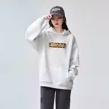 棉购 简约设计美式连帽长袖卫衣 男女同款