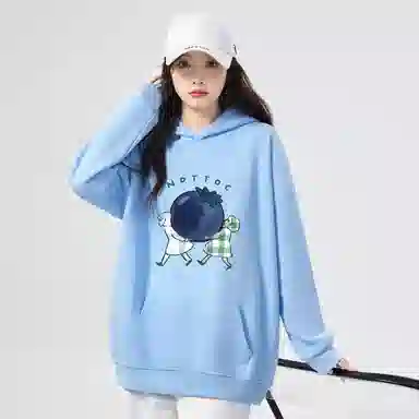 棉购 休闲优雅气质清新连帽长袖卫衣 女款