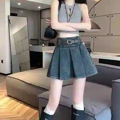棉购 百搭舒适时尚简约牛仔短裙 女款