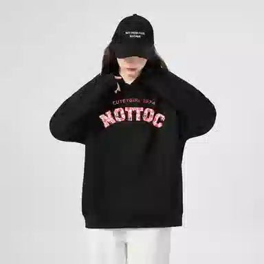 棉购 连帽潮流加绒加厚宽松韩版学生口袋带帽套头休闲外套卫衣 女款