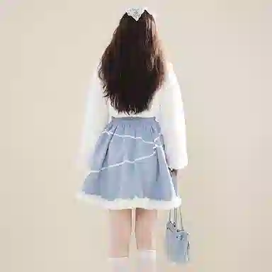 棉购 小香风气质优雅外套时尚简约裙子两件套千金风毛绒软糯裙装套装 女款