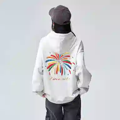 棉购 纯色宽松适中连帽长袖卫衣 女款