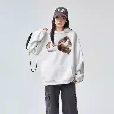 棉购 加绒加厚百搭潮流印花美式学生卫衣 女款