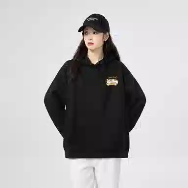 棉购 美式连帽印花加绒加厚潮流重磅学生卫衣 女款
