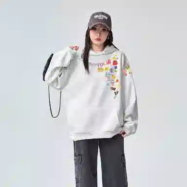棉购 连帽宽松潮流高街美式重磅长袖卫衣 女款