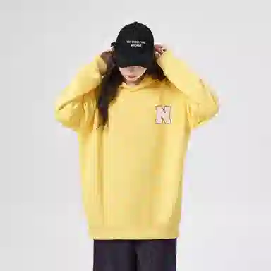棉购 秋冬加绒加厚美式宽松慵懒风上衣多彩创意简约百搭卫衣男 女款