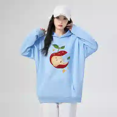 棉购 宽松薄款连帽长袖卫衣 女款