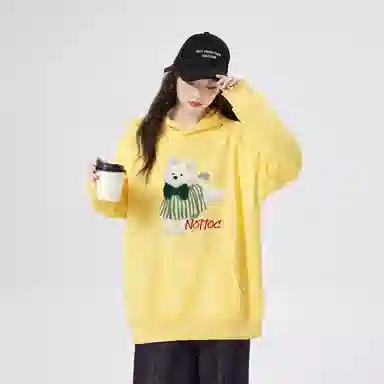 棉购 连帽加绒加厚潮牌学生美式卫衣 女款