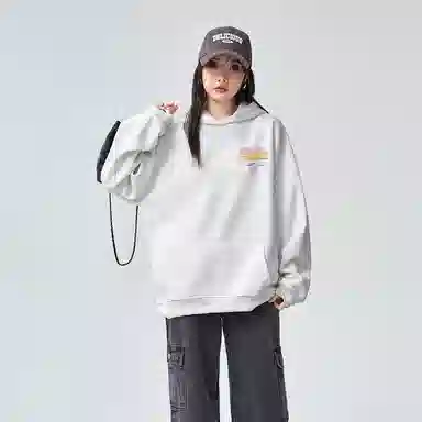 棉购 连帽潮流宽松帽衫加绒加厚外套上衣卫衣 女款