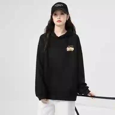 棉购 美式连帽印花加绒加厚潮流重磅学生卫衣 女款
