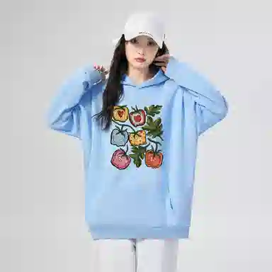 棉购 潮流美式宽松小个子复古连帽上衣外套卫衣 女款