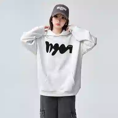 棉购 美式连帽重磅简约舒适卫衣 女款