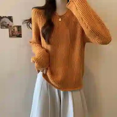 棉购 韩系氛围感宽松慵懒风绝美通勤显瘦针织衫 女款